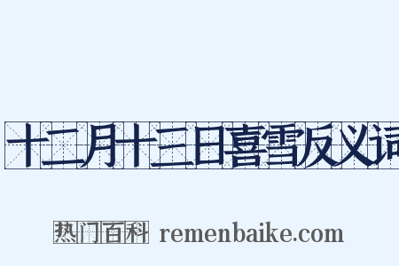 十二月十三日喜雪反义词是什么意思的图片